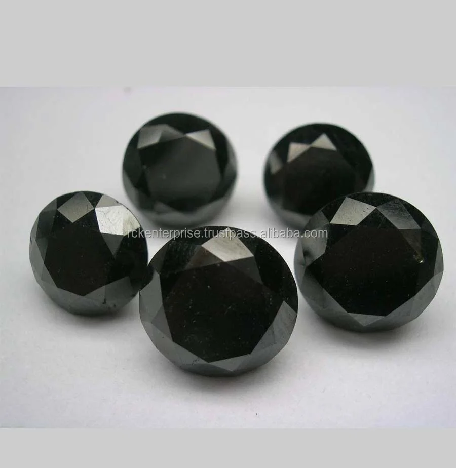 5.00 Carat Natural Loose Black Round Brilliant Cut Diamonds lot