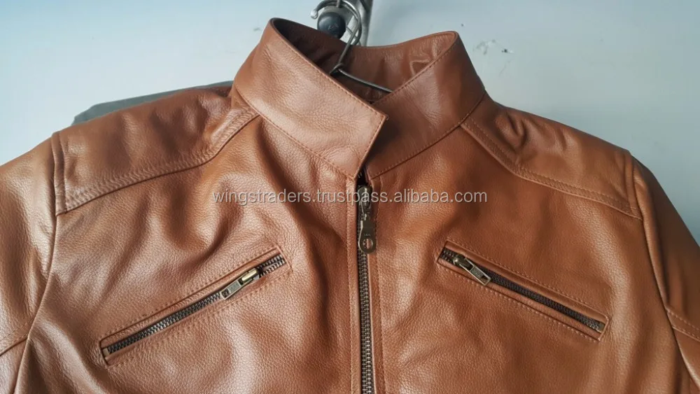 camel color sheep leather jacket for Men