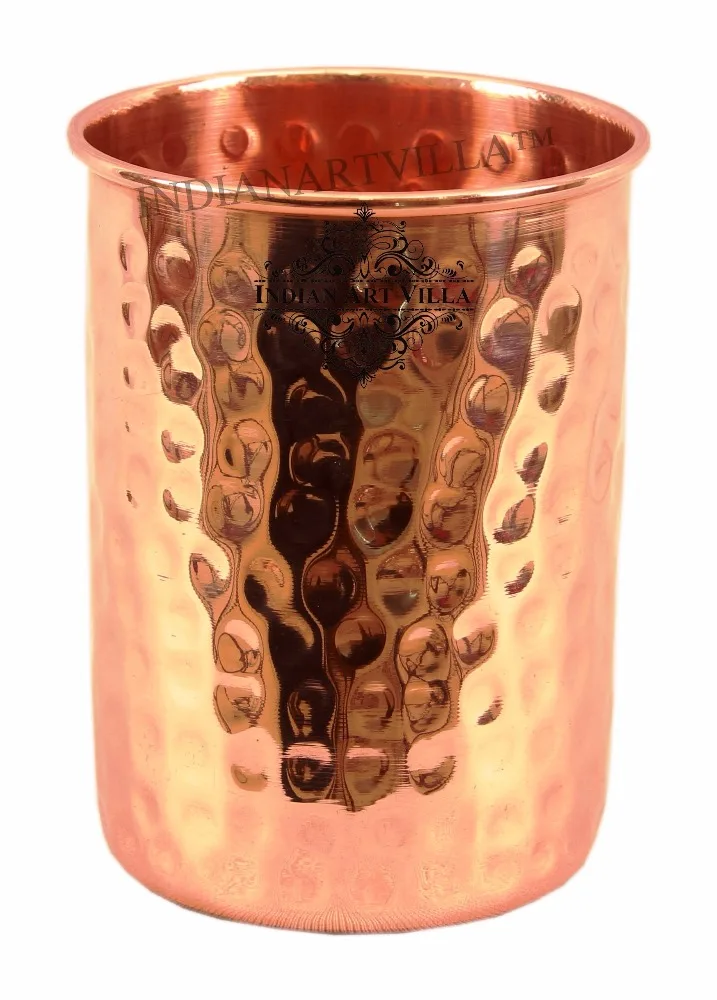 Handmade Hammered Pure Copper Glass For Drinking Purpose Copper Water Glass Tumbler At Wholesale Price