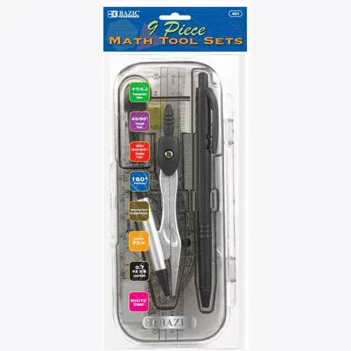 
BAZIC 9 Pcs. Math Tool Sets 