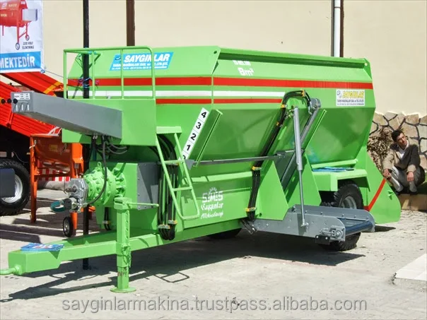 Wagon Horizontal Auger High Quality Tmr Mixer Wagon 8m3 Livestock Feed Mixer Made in Turkey