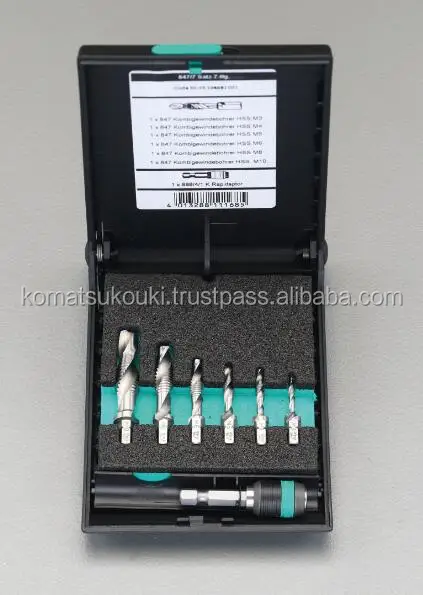 Professional Japan ESCO combined drill and tap set for electrical tool with quick bit holder, other types also available