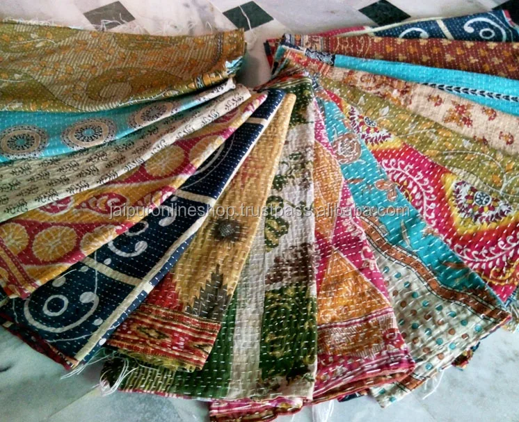 New Indian Vintage Designer Cotton Kantha Scarves