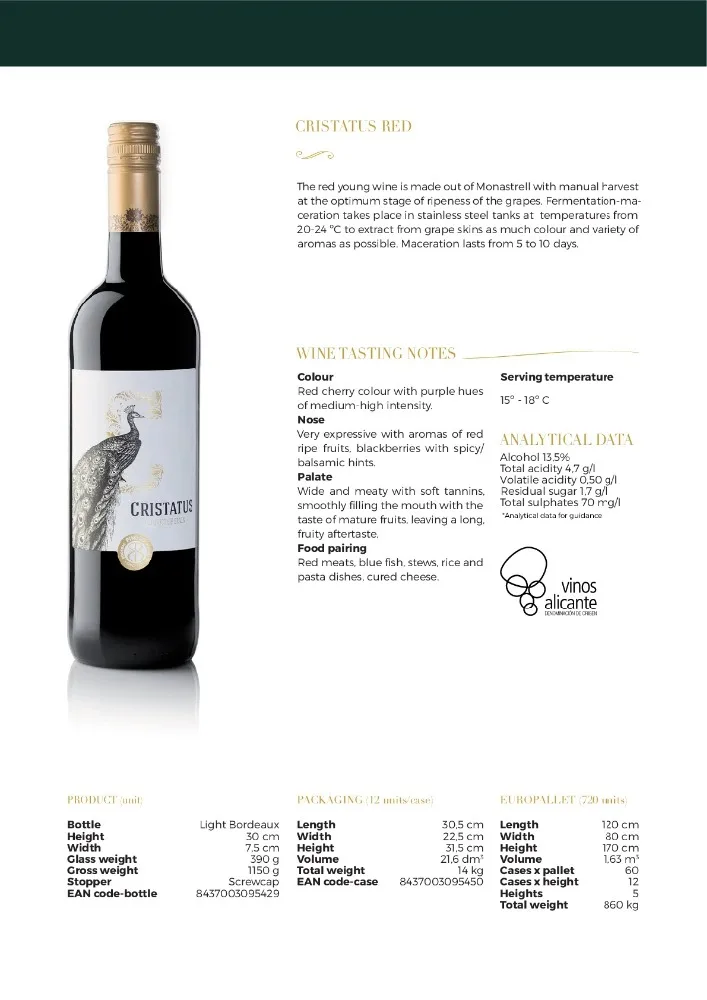 
Organic wine Cristatus 