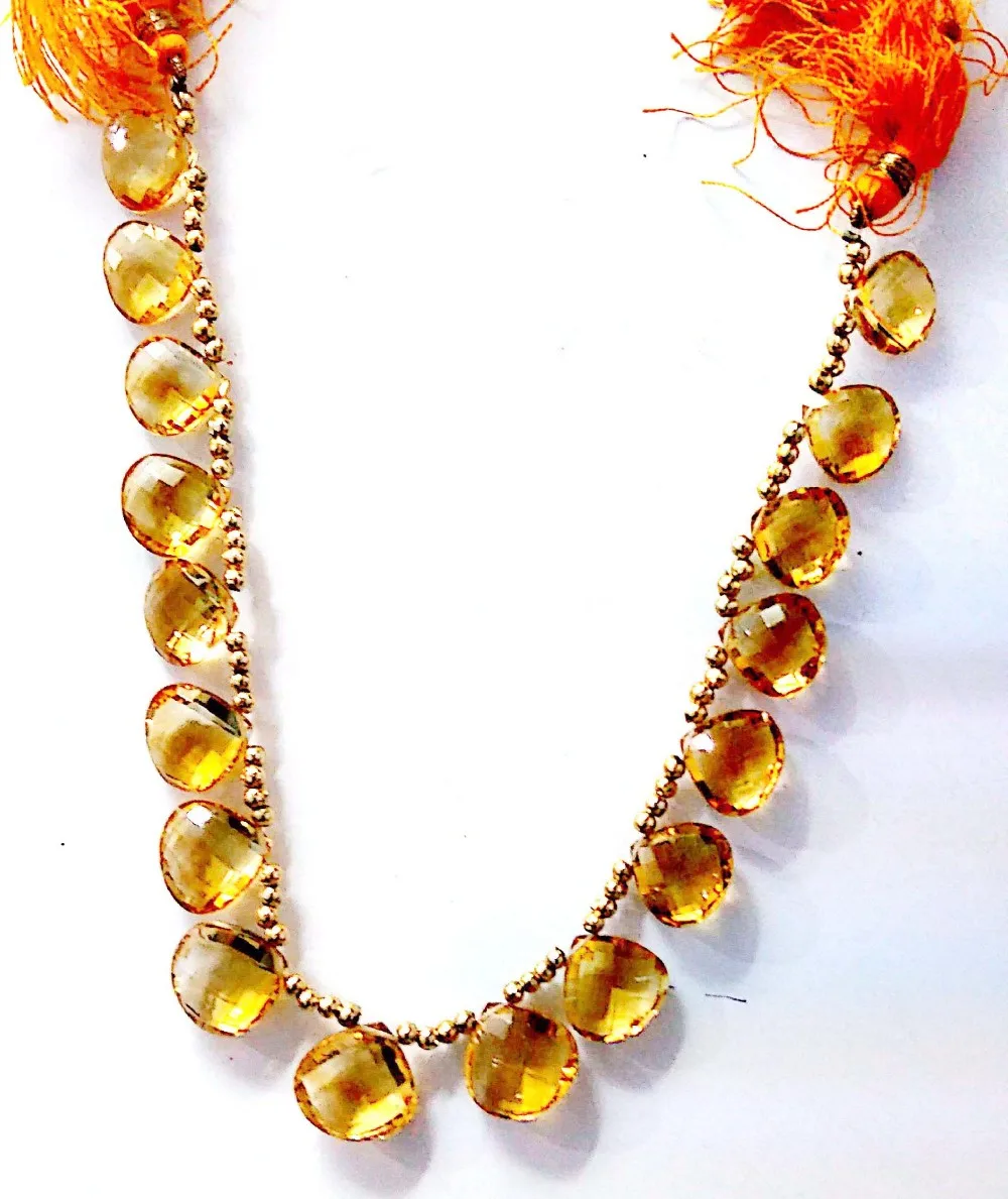 Citrine Faceted Twisted beads Briolette Strand
