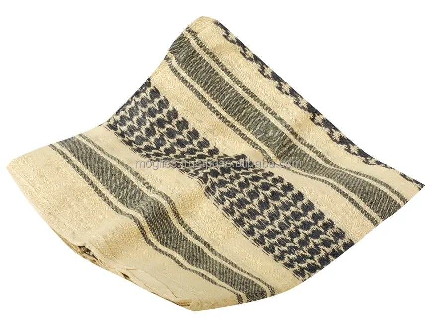 New Arrival 100% Cotton Shemagh Keffiyeh  Desert Breathable Custom Design Men Arabic Shemagh Scarf