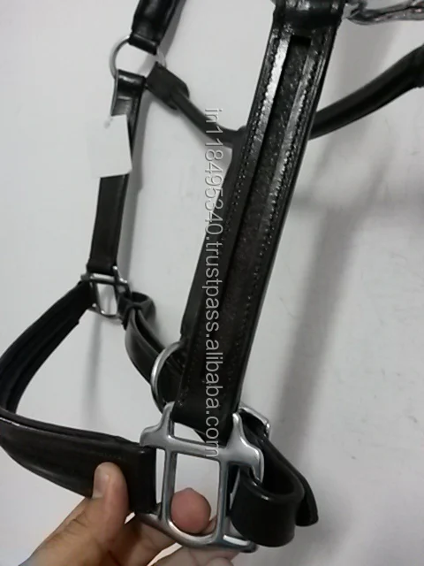 HIGH QUALITY LEATHER EMPTY CHANNEL HORSE HALTERS HEAD CROWN WITH SUPER SOFT SHEEP LEATHER PADDING
