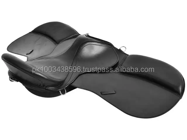 Black / Brown English Dressage Treeless Endurance GP all purpose leather saddle for horse