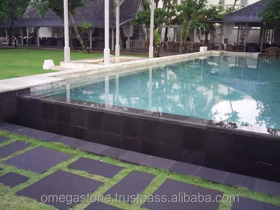 Black Lava Stone Bali Natural Stone for Swimming Pool Tile Stepping Capping Stones Anti-Slip Premium Quality