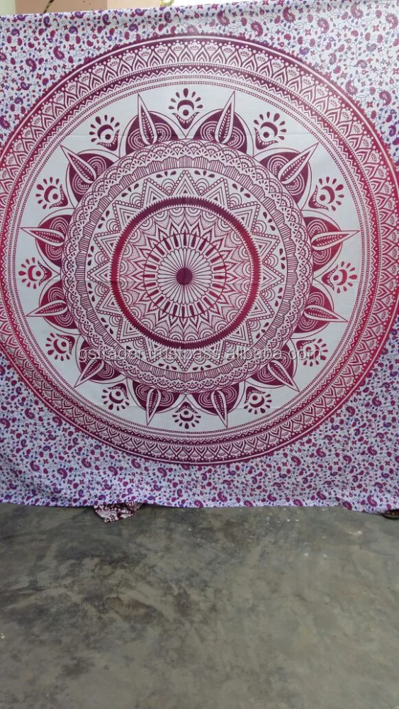 wholesale custom printed indian mandala tapestry,Rajasthani Home Textiles Handmade Printed Mandala Beach Hippie Cotton bed sheet