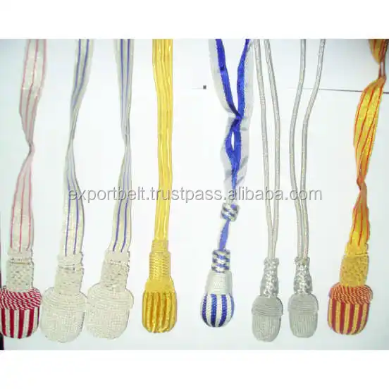 Gold and Silver Sword Knot Portepee Chile Ecuador Flag Ship Bullion Wire Sword Knots Wholesale Porteppee Knots High Quality