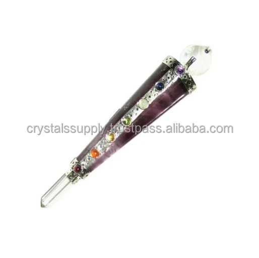 Wholesale Amethyst Chakra Healing Stick With Chakra Stones : Chakra Healing Wand : Crystal Healing Power