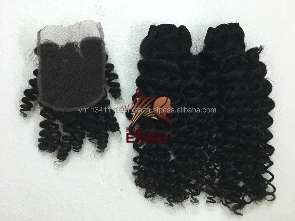 
Top Grade 7A Steamed curly weft hair curls Weave 3pcs/lot Human Hair Extensions 2016 