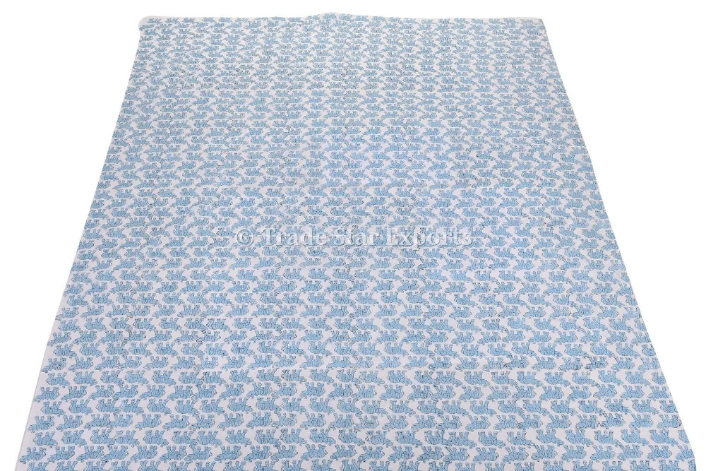 Hand Block Art Indian Cotton Home Textile Upholstery Voile Elephant Print Fabric Rajasthani Printed Kid Fabric Printed Material