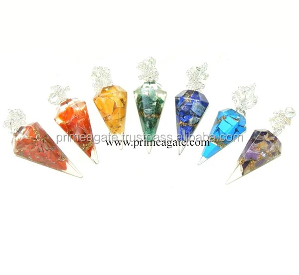 Latest 7 Chakra Orgone Pendulum |Wholesale 7 Chakra Pendulum for sale | chakra Healing Pendulum From India