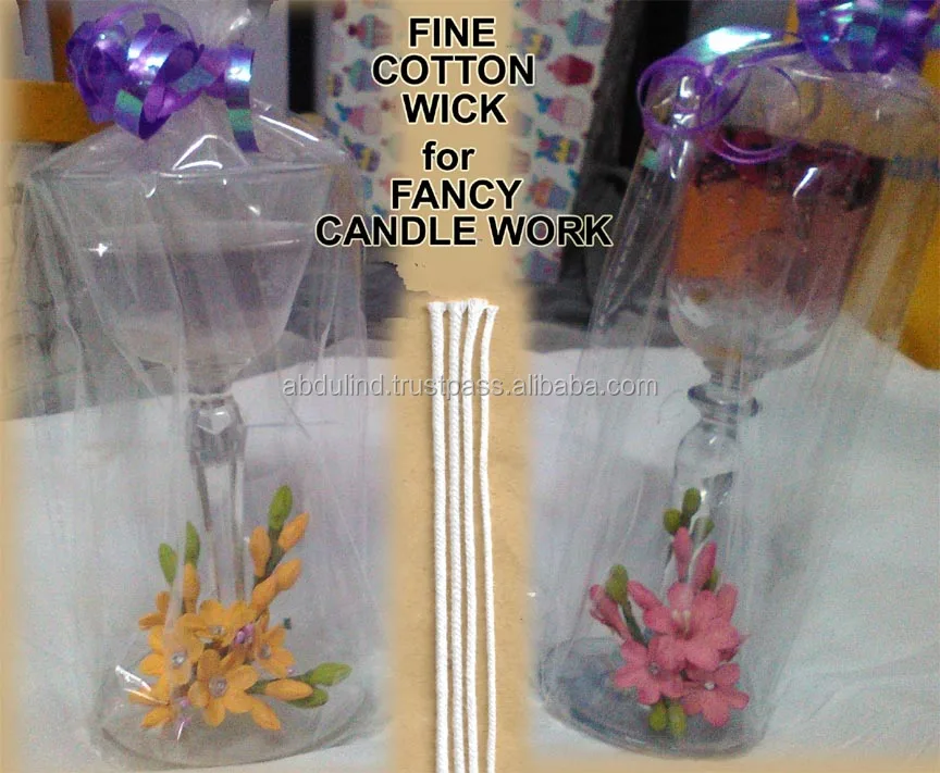 GEL GLASS CANDLE    with Fine 100% Cotton Wick for Fancy Candle Work
