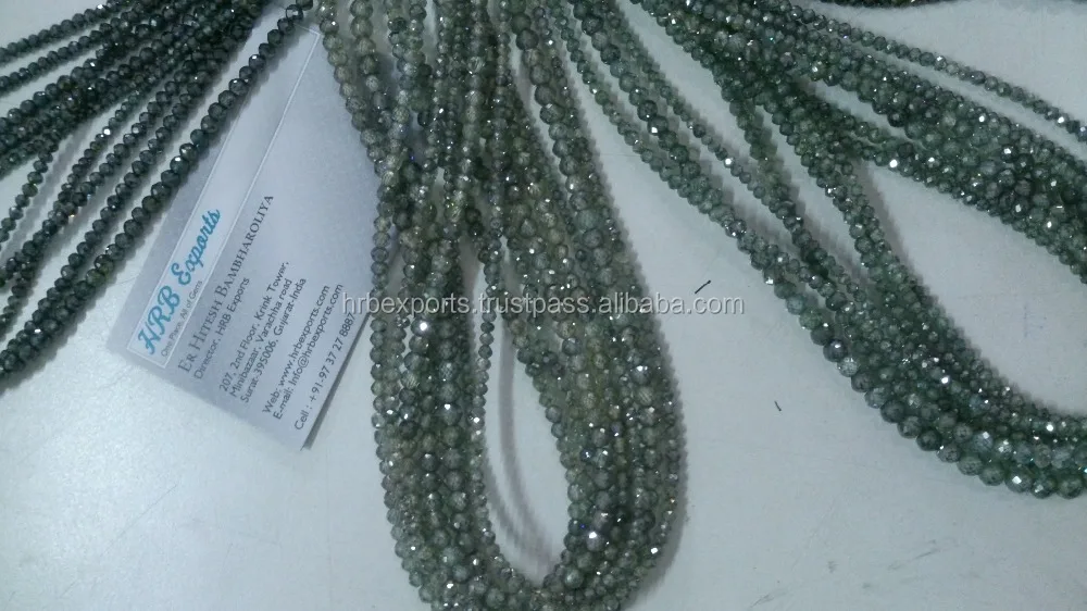 Blue Fancy Color Moissanite Diamond Beads Strand Necklace and Bracelet for Jewelry Cheapest Price Low Budget Diamond Jewelry