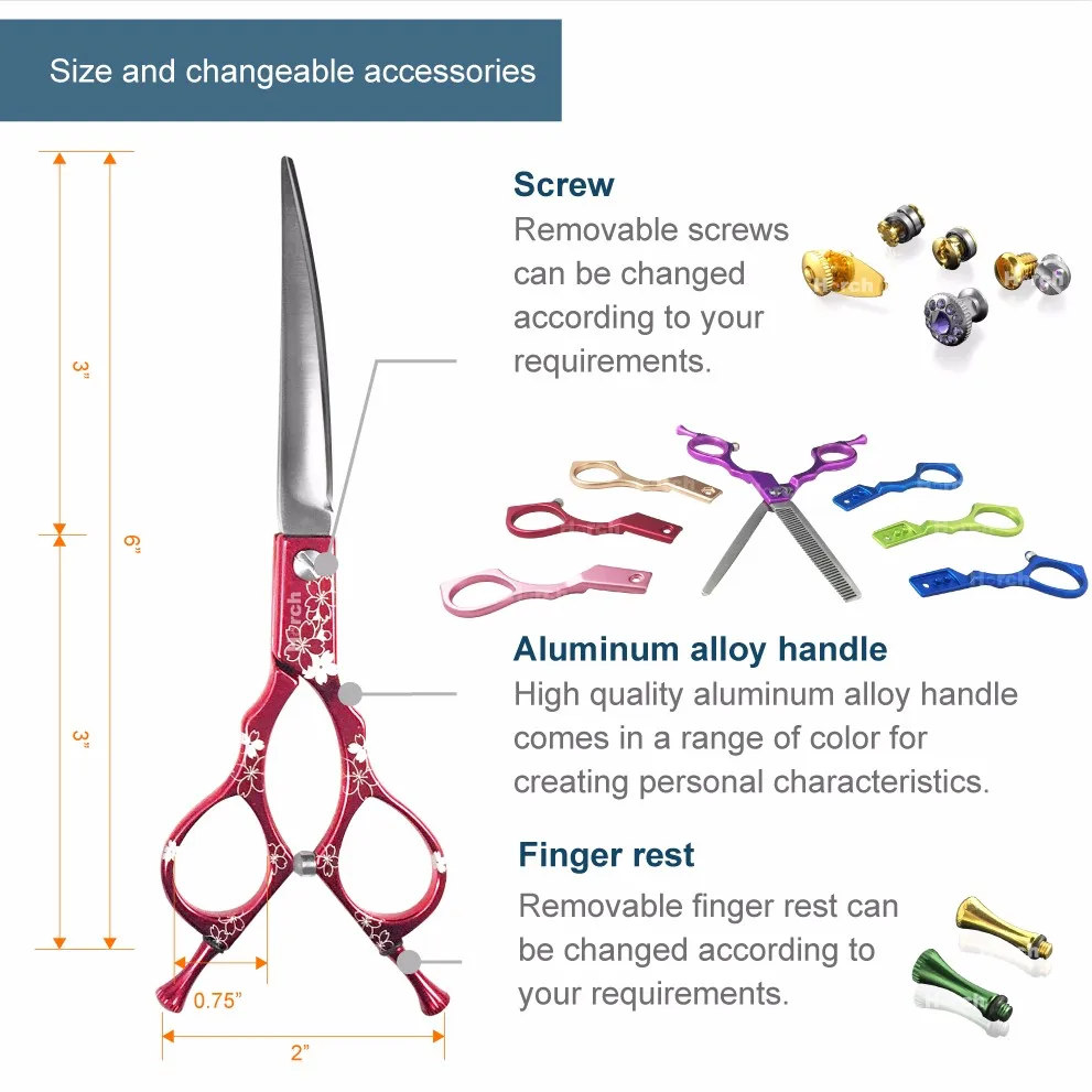 Professional Pet Grooming Curved Scissors for Home Pet Trimming Dog Cat Shears