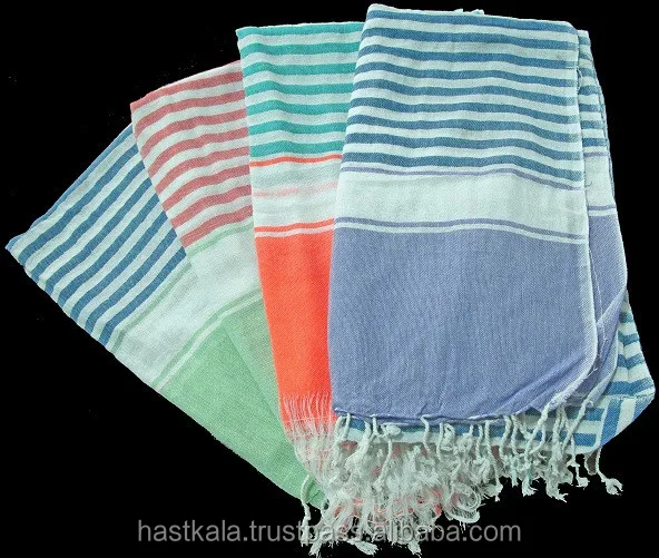 
REACH COMPLIANT AZO FREE 100% COTTON YARN DYED WOVEN HANDLOOM FOUTA TOWELS 