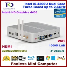 Intel I5 micro computer windows 8,Barebone,3D gaming, Dual Core CPU Quad Threads Wifi, 4*USB 3.0 Port,metal case