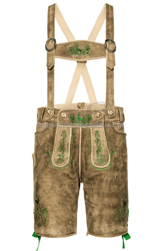Top Quality Lederhosen For Men Oktoberfest Lederhosen Split Cow Leather For Bavarian Festival (bavarian lederhosen)