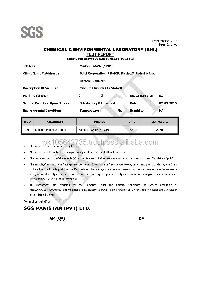 
Calcium Fluoride / Fluorspar / Fluorite. 85 % + 
