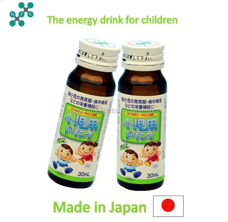 
Kids energy drink made in Japan, containing taurine and royal jelly 