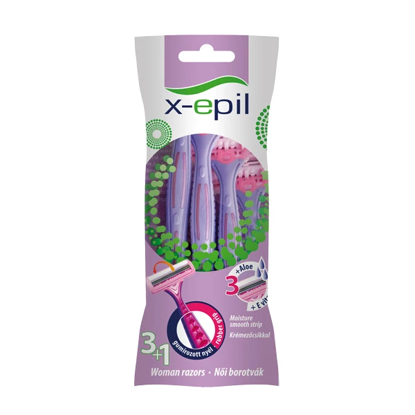 
X-epil disposable woman razor triple blade 3+1/pack Stainless Steel Disposable Razor for Women 