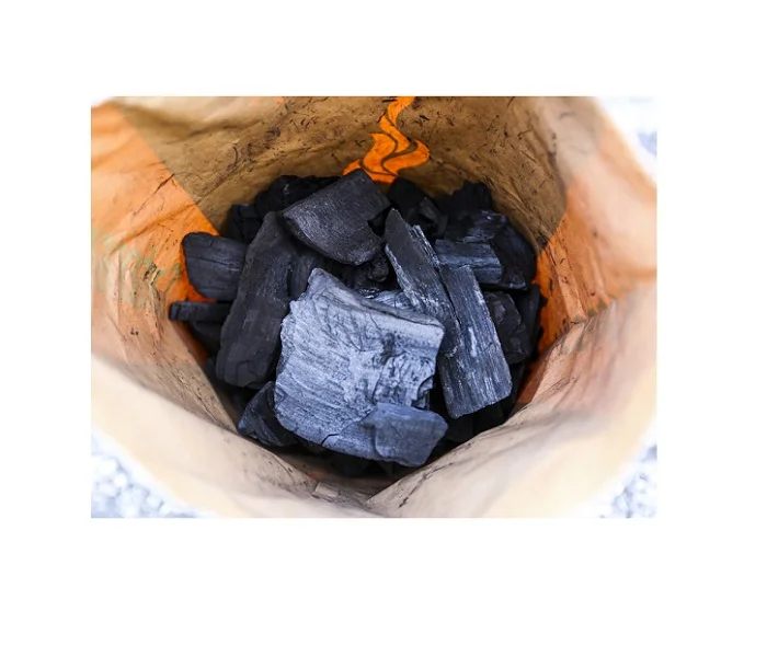 100% натуральный уголь CARBONERO из твердой древесины для барбекю (барбекю) с дополнительной просечкой 5 кг в пластиковом пакете домашнее