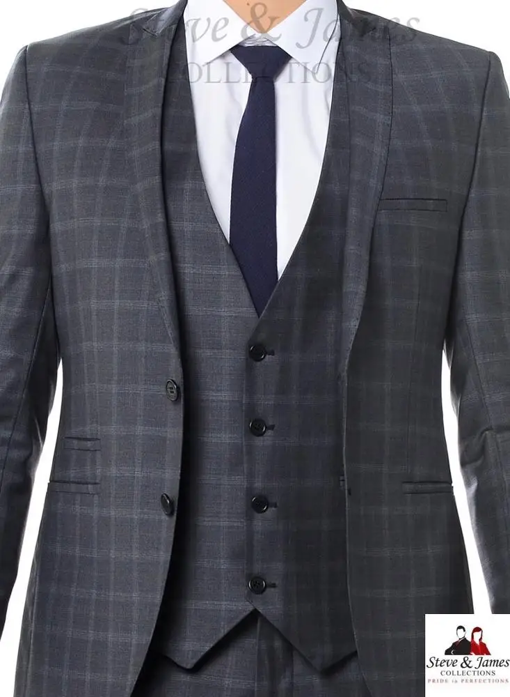 
Best Seller Trendy 100% Woolen Anti wrinkle Business Men Suits from Steve & James 