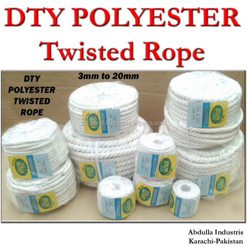 Легкий витой веревка из полиэстера DTY (экономичная веревка из полиэстера)