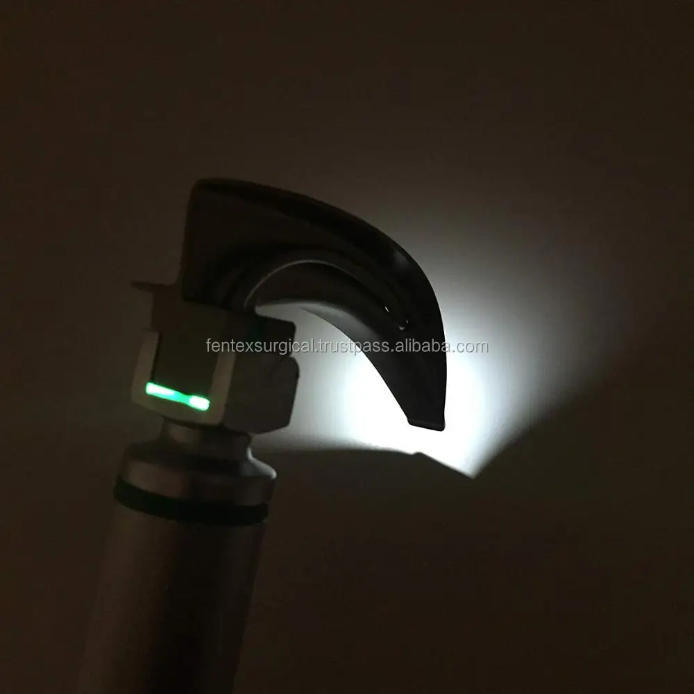 Fiber Optic Macintosh Laryngoscope Set with 4 Blades, Handle and Case