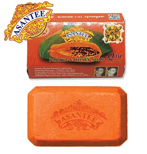 Papaya Honey Soap Skin Lightening AHA BHA Collagen Anti Acne Herbal