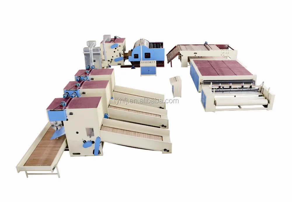 WJM-2 термоскрепленные ватные производственные линии, термо-Бонд Nowoven ткань производственная линия, полиэфирная ватная производственная линия