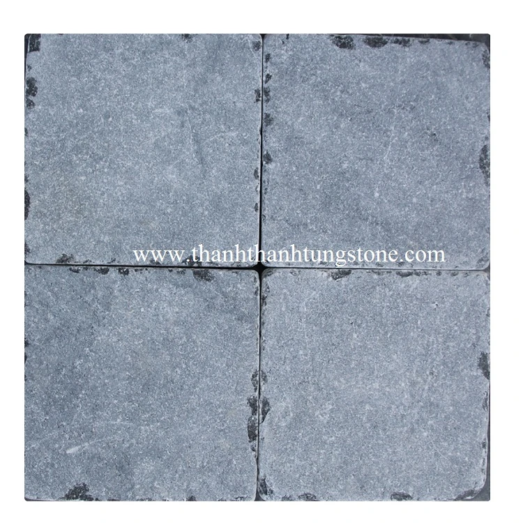 Vietnam Cheap Blue limestone, Tumbled Stone 15x15x2cm For Paving Garden, Floor Decorative Floor