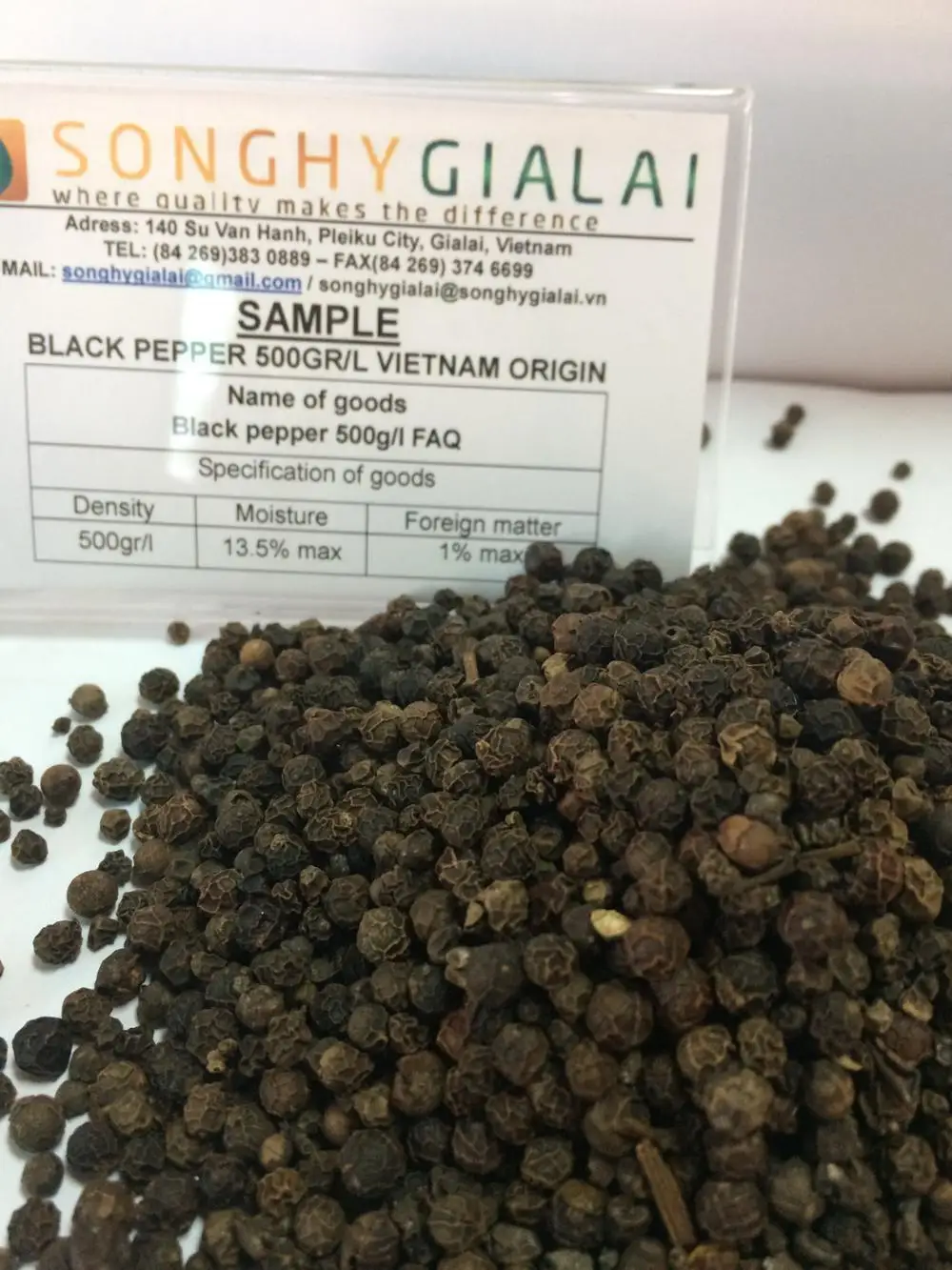 VIETNAM BLACK PEPPER BEST PRICE - BEST QUALITY  FROM FACTORY SONG HY GIA LAI CO., LTD