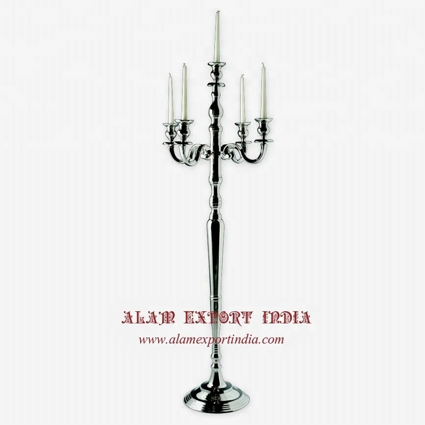 gold plated tall centerpiece wedding handmade flower bowl candelabra