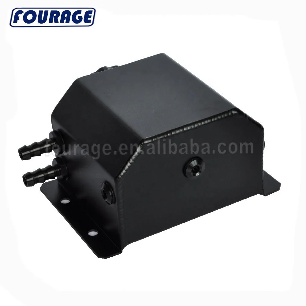 Fourage Universal Racing Car 1L Engine Breather Aluminum Alloy Reservoir Oil Catch Canister Tank With Drain-Plug