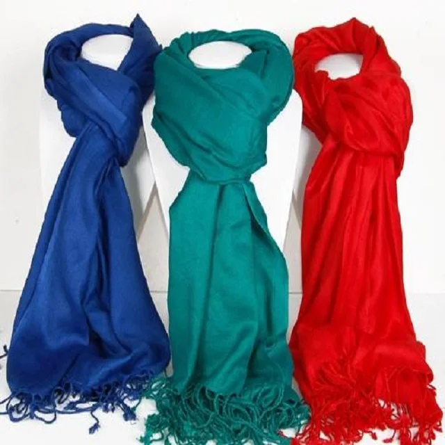 pashmina shawl Viscose Rayon women Soft Solid custom Color shawls hijab muslim women scarfs for stylish scarf