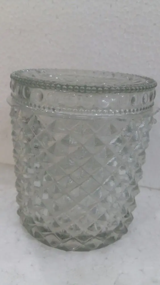 Diamond Pattern Glass Candle Jar Innovative Stylish Color Jar Wholesale New Look Special Design Customized Candle jar