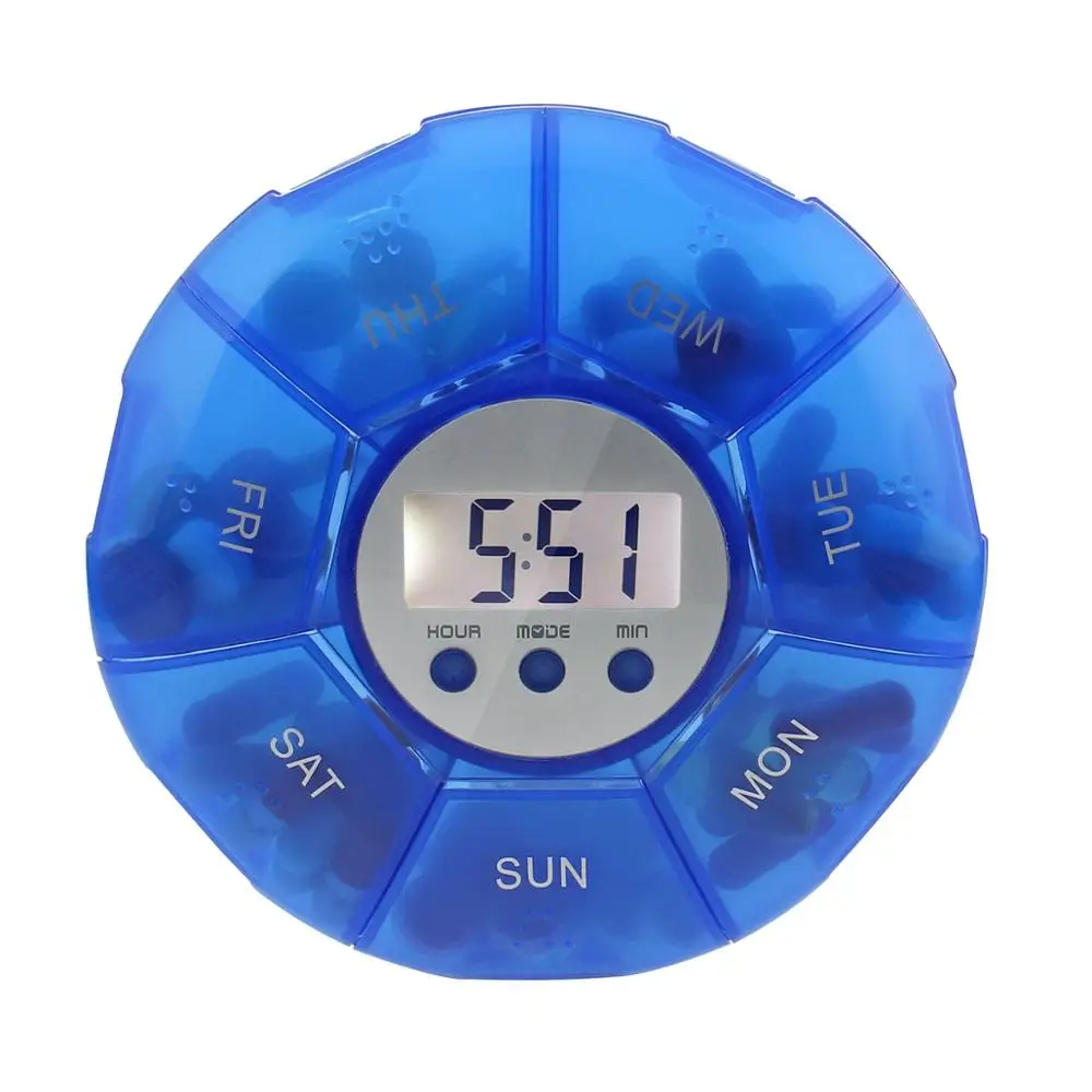 
5 Alarm PIll Box Organizer with Vibration & Back Light (7-Days) 