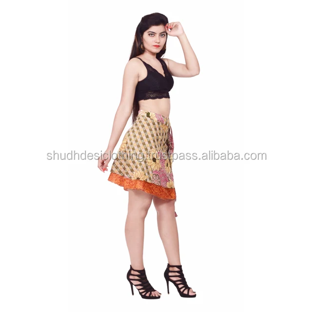 Reversible Sari Silk Wrap Skirt at Wholesale Price