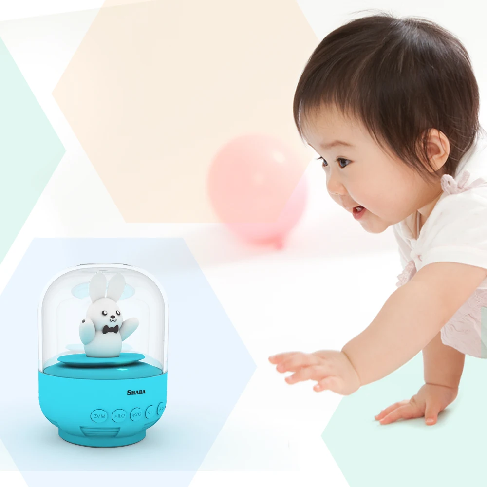 Baby white noise speaker ,Shaba bell Jar animal pet mini wireless speakers, cute musical baby toy.
