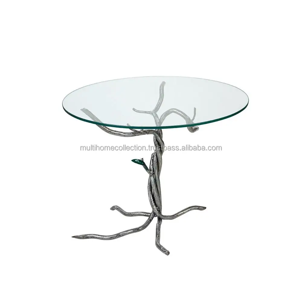 At Wholesale Prices Living Room Coffee Table With OEM Customized Stainless Steel Root Frame Round Glass Coffee Table
