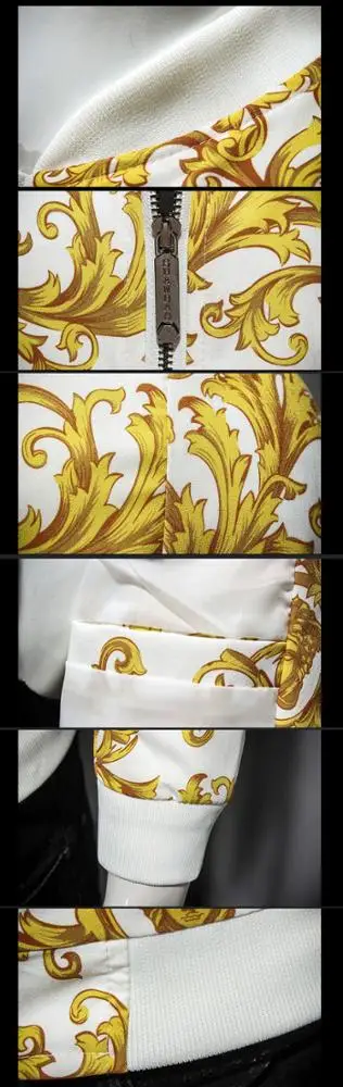 New Arrival Gold Print Jacket Black Gold Party Club Outfit Bomber Jackets Men Male Jacket