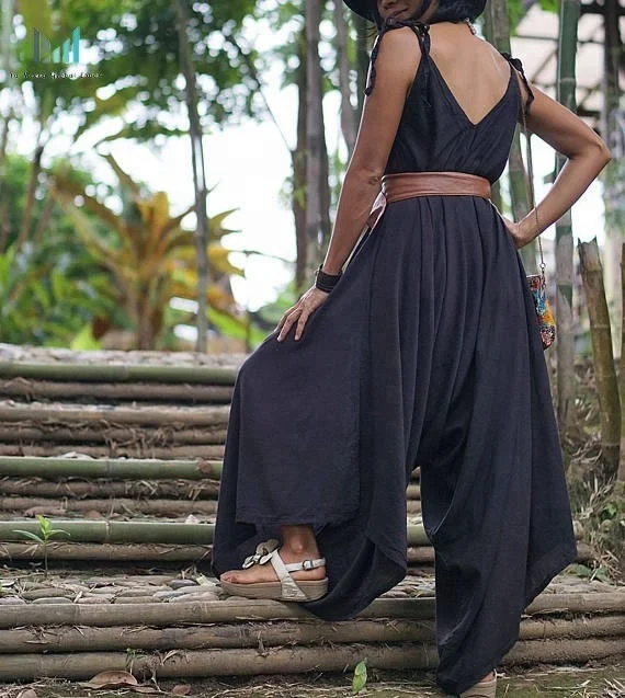 Wholesale Plus Size Women loose pants jumpsuit, bohemian harem oversized jumpsuit, clothing gift