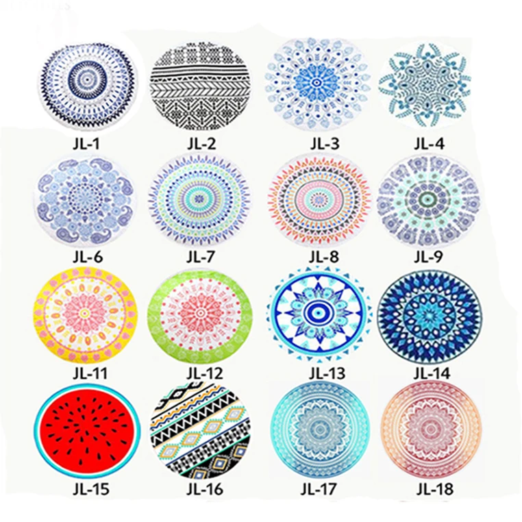 2022 Popular Cotton Round beach towels with Tassel, discount beach towel