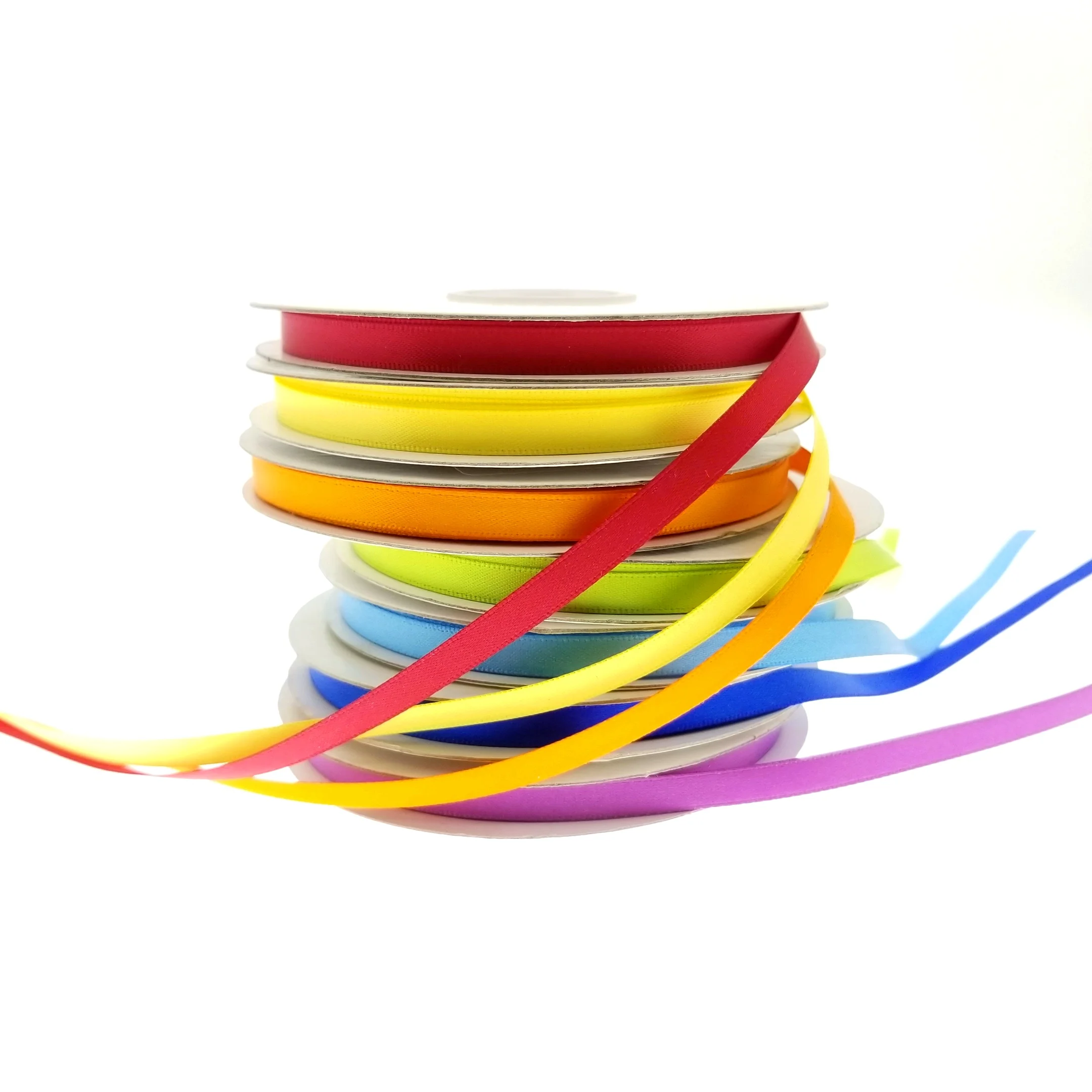 Manufacture 5 mm solid color polyester single/double face satin ribbon ribbon trimmings