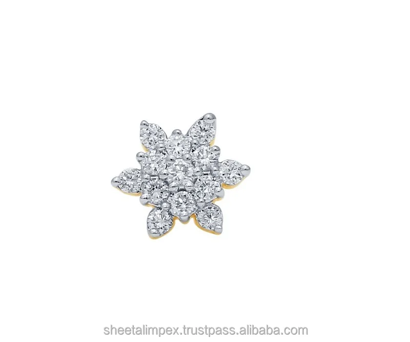 
Sheetal Impex 0.20 Ctw VS Clarity FG Color Round Shape Real Natural Diamonds Studded 18 Kt Yellow Gold Diamond Nose Pin 