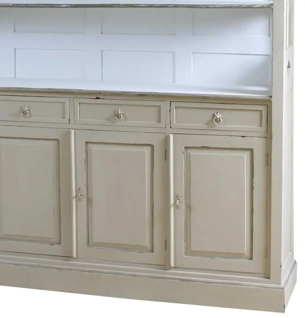 French Provincial Wooden Open Bookcase Furniture 4 Doors